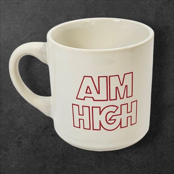 Vintage U.S. Air Force “Aim High” Mug USA Made Retro Military Slogan Cup Coffee - Picture 2 of 6